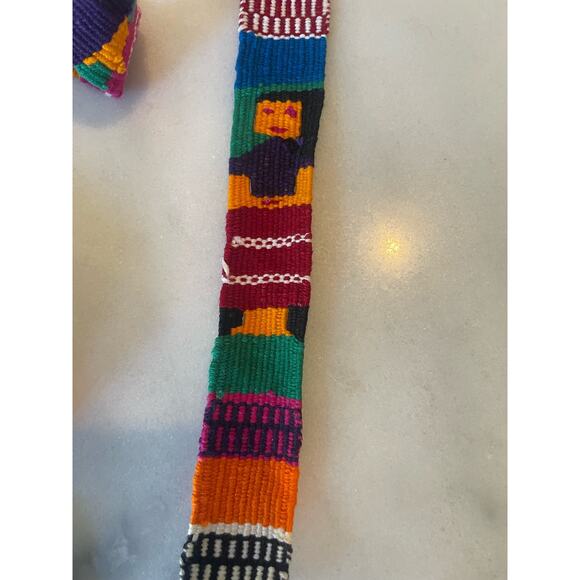 Mexican Embroidered Women's Belt 1-1/8 in X 46 in. Tassels. Handmade. Colorful - Picture 3 of 5